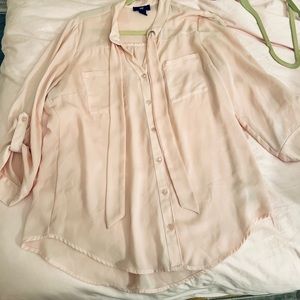 Light pink flowy blouse